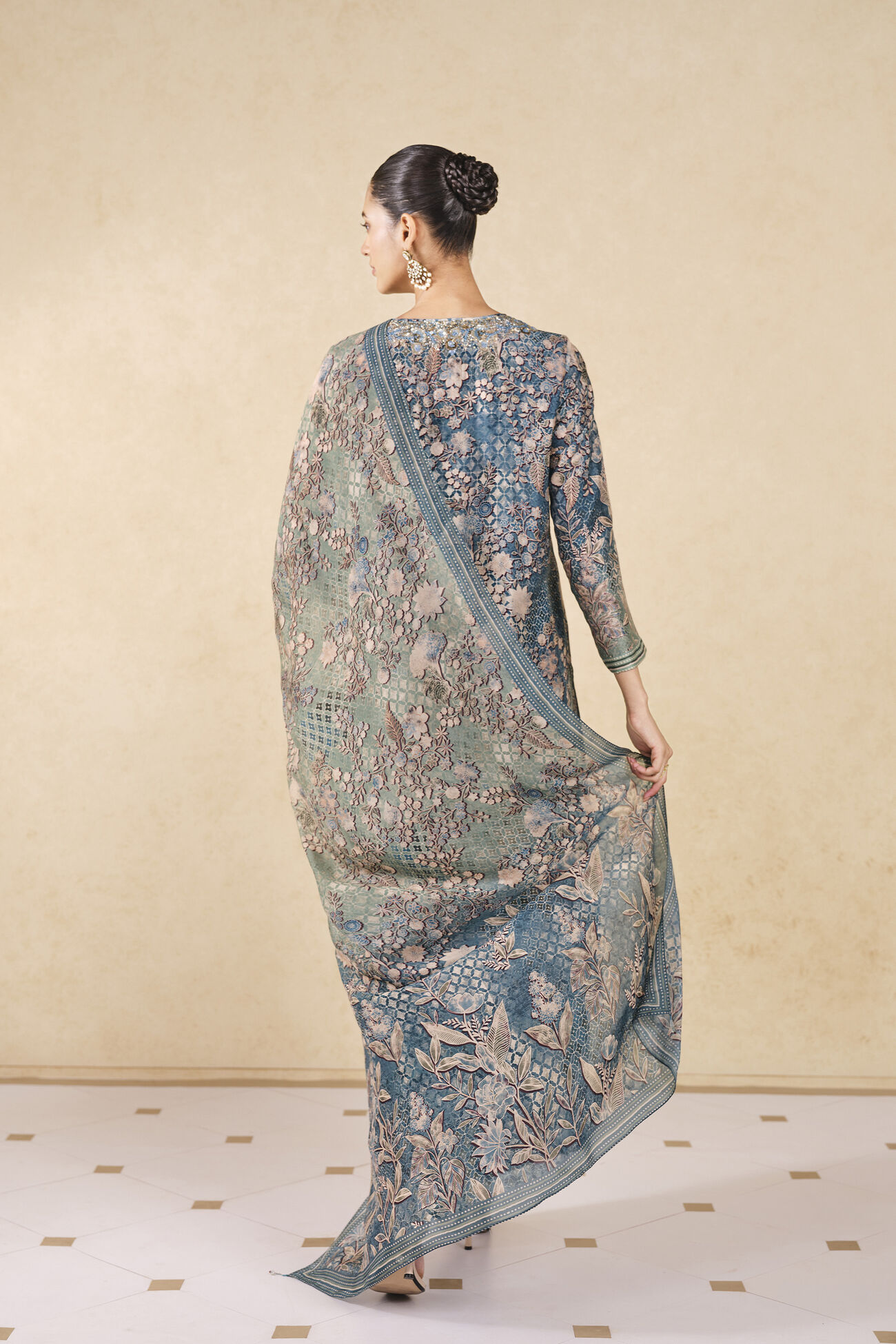 Turaya Silk Suit Set - Powder Blue, Powder Blue, image 3